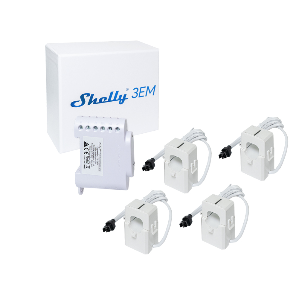 Shelly EM avec pince 120A - Mesure de consommation WiFi - www